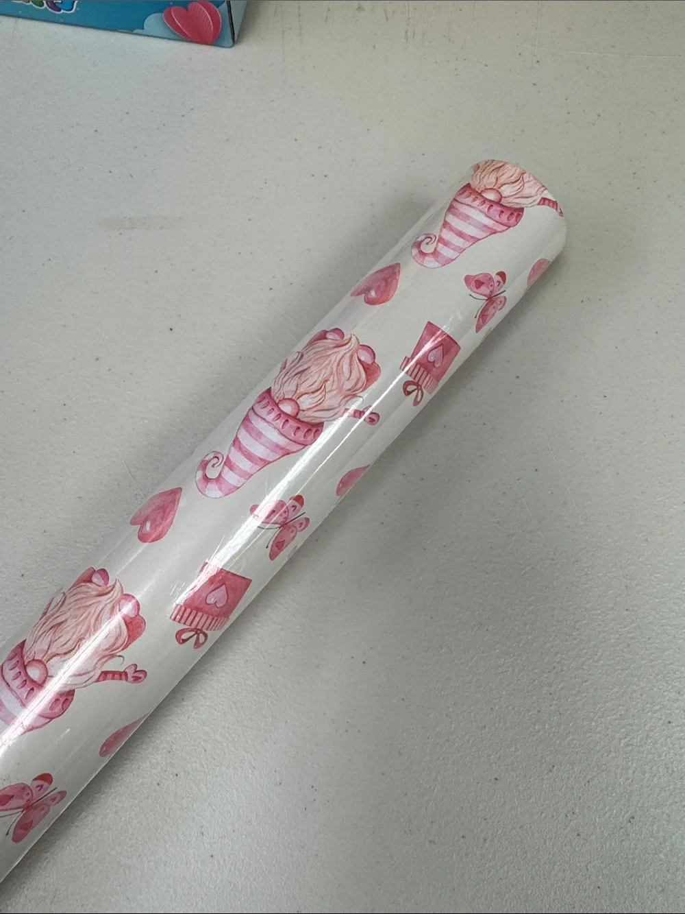 Pink Heart & Gift Party Wrapping Paper Roll gnome Valentines girl gnomes new